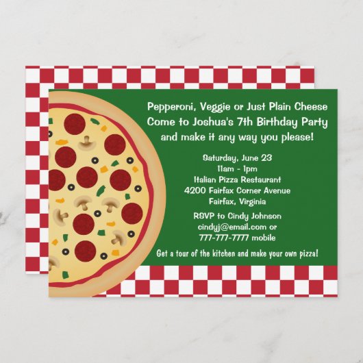 Machen Sie Ihr eigenes Einladung (Vorne/Hinten)