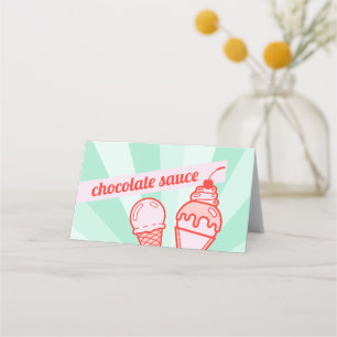 Machen Sie Ihr eigenes Eiscreme-Bar Toppingtisch Z Platzkarte
