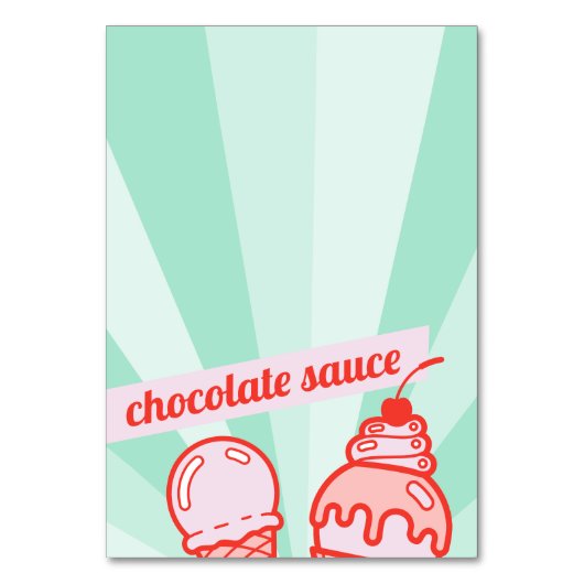 Machen Sie Ihr eigenes Eiscreme-Bar Toppingtisch Z Tischnummer (Vorderseite)