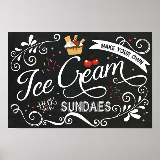 Machen Sie Ihr eigenes Eiscreme-Sundingzeichen Poster (Vorne)