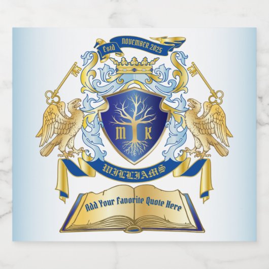 Machen Sie Ihr eigenes Emblem Baumbuch Key Crown G Alkoholflaschenetikett (Einzelnes Label)