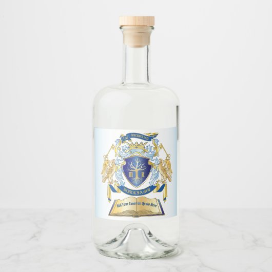 Machen Sie Ihr eigenes Emblem Baumbuch Key Crown G Alkoholflaschenetikett (Vorderseite)