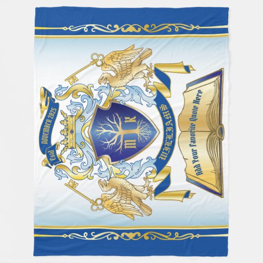Machen Sie Ihr eigenes Emblem Baumbuch Key Crown G Fleecedecke (Vorderseite)