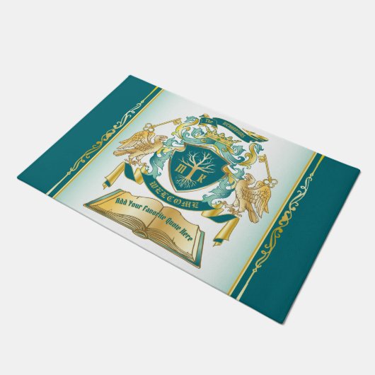 Machen Sie Ihr eigenes Emblem Baumbuch Key Crown G Fußmatte (Schrägansicht)