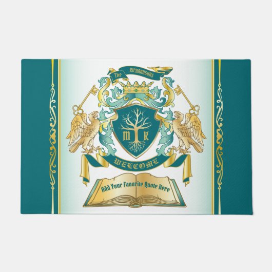 Machen Sie Ihr eigenes Emblem Baumbuch Key Crown G Fußmatte (Vorderseite)