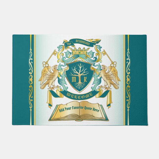 Machen Sie Ihr eigenes Emblem Baumbuch Key Crown G Fußmatte (Vorderseite)