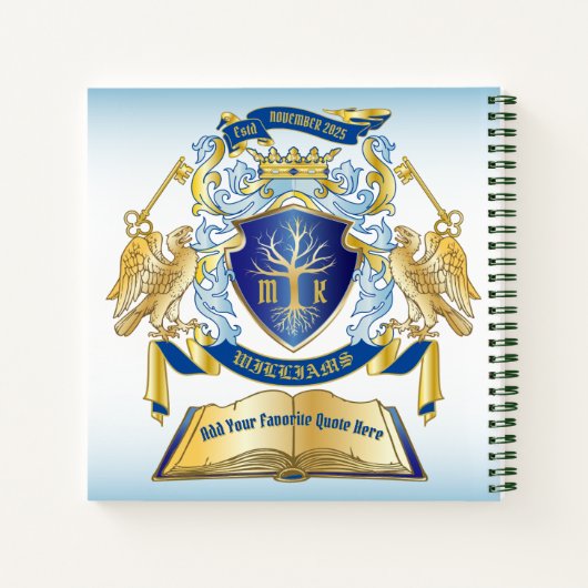 Machen Sie Ihr eigenes Emblem Baumbuch Key Crown G Notizblock (Rückseite)