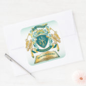 Machen Sie Ihr eigenes Emblem Baumbuch Key Crown G Quadratischer Aufkleber (Umschlag)