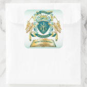 Machen Sie Ihr eigenes Emblem Baumbuch Key Crown G Quadratischer Aufkleber (Tasche)