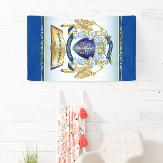 Machen Sie Ihr eigenes Emblem Tree Book Key Crown Banner (Insitu)