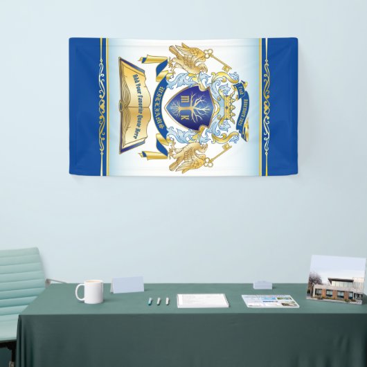 Machen Sie Ihr eigenes Emblem Tree Book Key Crown Banner (Messeveranstaltung)