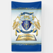 Machen Sie Ihr eigenes Emblem Tree Book Key Crown Banner (Vertikal)