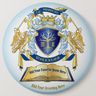 Machen Sie Ihr eigenes Emblem Tree Book Key Crown Button