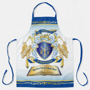 Machen Sie Ihr eigenes Emblem Tree Book Key Crown Schürze