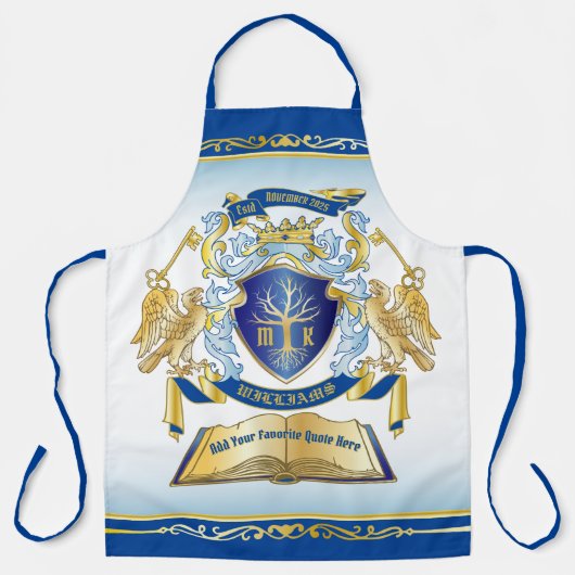 Machen Sie Ihr eigenes Emblem Tree Book Key Crown  Schürze (Vorderseite)