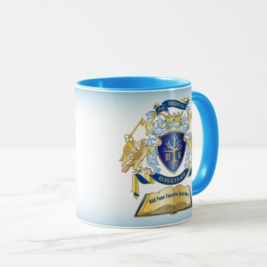 Machen Sie Ihr eigenes Emblem Tree Book Key Crown Tasse (VorderseiteRechts)