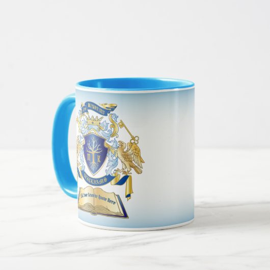 Machen Sie Ihr eigenes Emblem Tree Book Key Crown Tasse (Vorderseite Links)