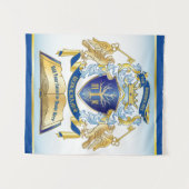 Machen Sie Ihr eigenes Emblem Tree Book Key Crown Wandteppich (Vorderseite (Horizontal))