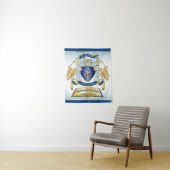 Machen Sie Ihr eigenes Emblem Tree Book Key Crown Wandteppich (Beispiel)