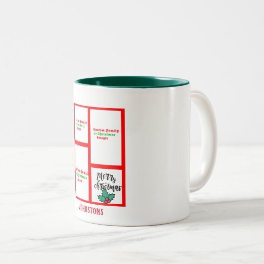Machen Sie Ihr eigenes Familienbild Weihnachtsgesc Zweifarbige Tasse (VorderseiteRechts)