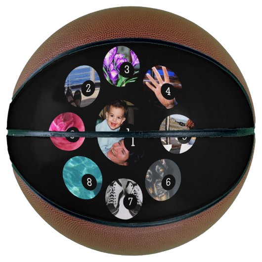 Machen Sie Ihr eigenes Foto mit 9 Bildern ganz ein Basketball (Vorderseite)