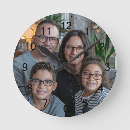 Machen Sie Ihr eigenes Foto Personalisiert Runde Wanduhr (Vorderseite)