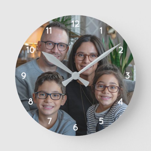 Machen Sie Ihr eigenes Foto Personalisiert Runde Wanduhr (Vorderseite)