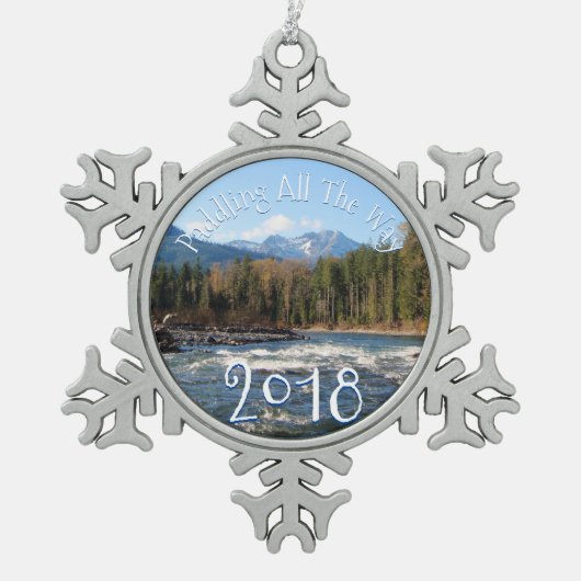 Machen Sie Ihr eigenes Foto Schneeflocken Zinn-Ornament (Vorderseite)