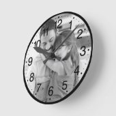 Machen Sie Ihr eigenes Foto und Ihre eigenen Zahle Runde Wanduhr (Winkel)