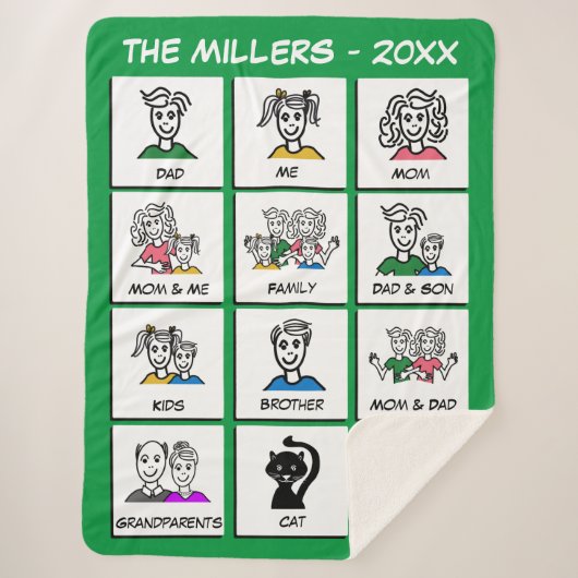 Machen Sie Ihr eigenes Green Instant Foto Collage Sherpadecke (Vorderseite)