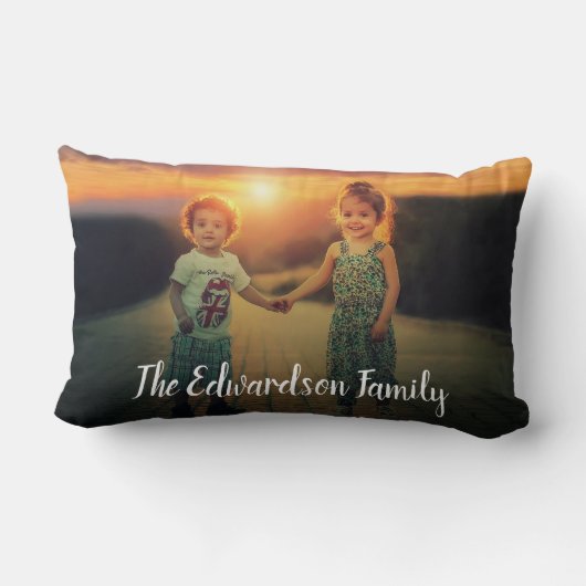 Machen Sie Ihr eigenes Größengleichfamilien-Foto Lendenkissen (Rückseite)