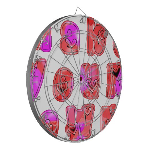 Machen Sie Ihr eigenes Herz Art Print Design Dartscheibe (Vorderseite Links)