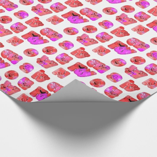 Machen Sie Ihr eigenes Herz Art Print Design Geschenkpapier (Ecke)