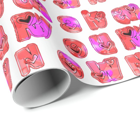 Machen Sie Ihr eigenes Herz Art Print Design Geschenkpapier (Rolleneckpunkt)