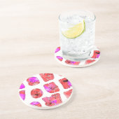 Machen Sie Ihr eigenes Herz Art Print Design Getränkeuntersetzer (Seite)