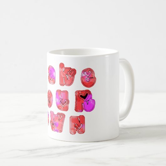 Machen Sie Ihr eigenes Herz Art Print Design Kaffeetasse (VorderseiteRechts)
