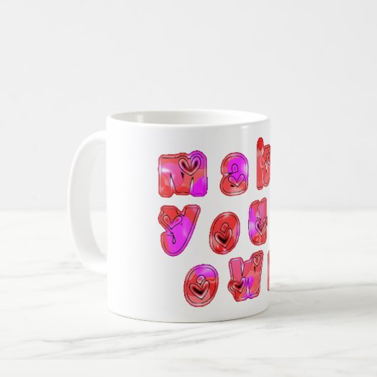 Machen Sie Ihr eigenes Herz Art Print Design Kaffeetasse (Vorderseite Links)