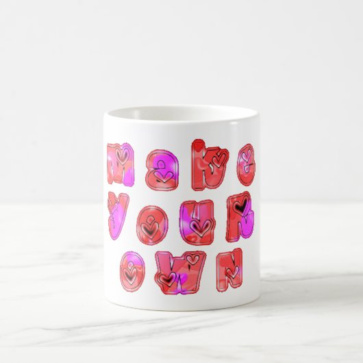 Machen Sie Ihr eigenes Herz Art Print Design Kaffeetasse (Mittel)