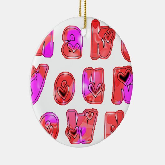 Machen Sie Ihr eigenes Herz Art Print Design Keramik Ornament (Rechts)