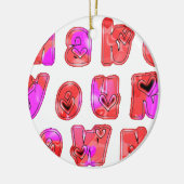 Machen Sie Ihr eigenes Herz Art Print Design Keramik Ornament (Links)