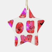 Machen Sie Ihr eigenes Herz Art Print Design Keramikornament (Rechts)
