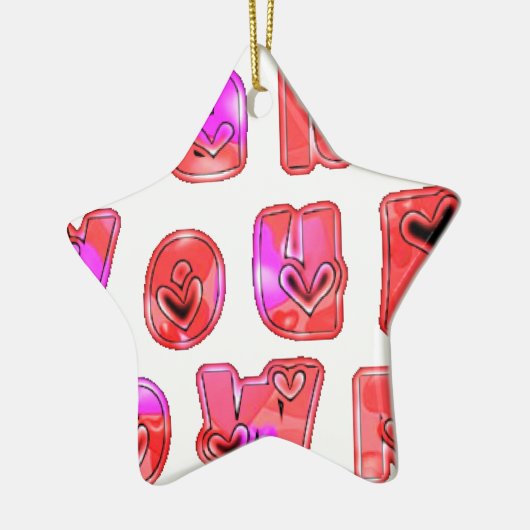 Machen Sie Ihr eigenes Herz Art Print Design Keramikornament (Links)