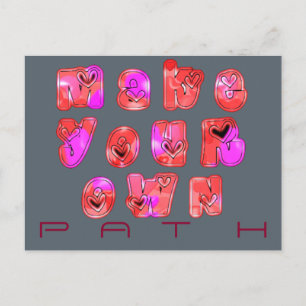 Machen Sie Ihr eigenes Herz Art Print Design Postkarte