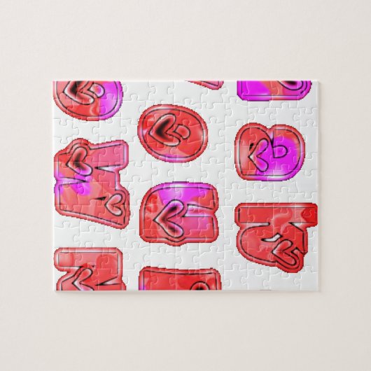 Machen Sie Ihr eigenes Herz Art Print Design Puzzle (Horizontal)