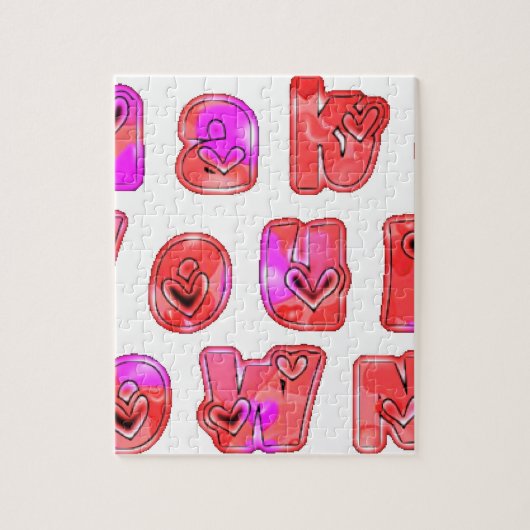 Machen Sie Ihr eigenes Herz Art Print Design Puzzle (Vertikal)