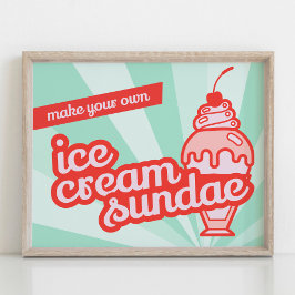 Machen Sie Ihr eigenes Ice Cream Sundae Bar Tablet Poster