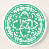 Machen Sie Ihr eigenes Kleeblatt-Grün keltische Sandstein Untersetzer (Vorne)