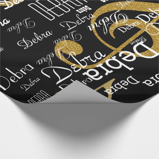 machen Sie Ihr eigenes Namensmuster . Glitzer musi Geschenkpapier (Ecke)