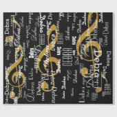 machen Sie Ihr eigenes Namensmuster . Glitzer musi Geschenkpapier (Flach)