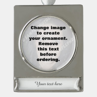 Machen Sie Ihr eigenes personalisiertes Foto Banner-Ornament Silber